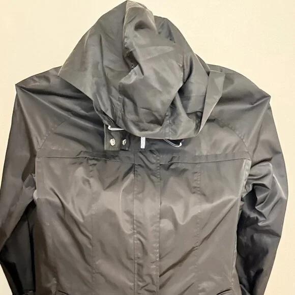 Hooded Calvin Klein Black Rain Coat - Picture 2 of 3